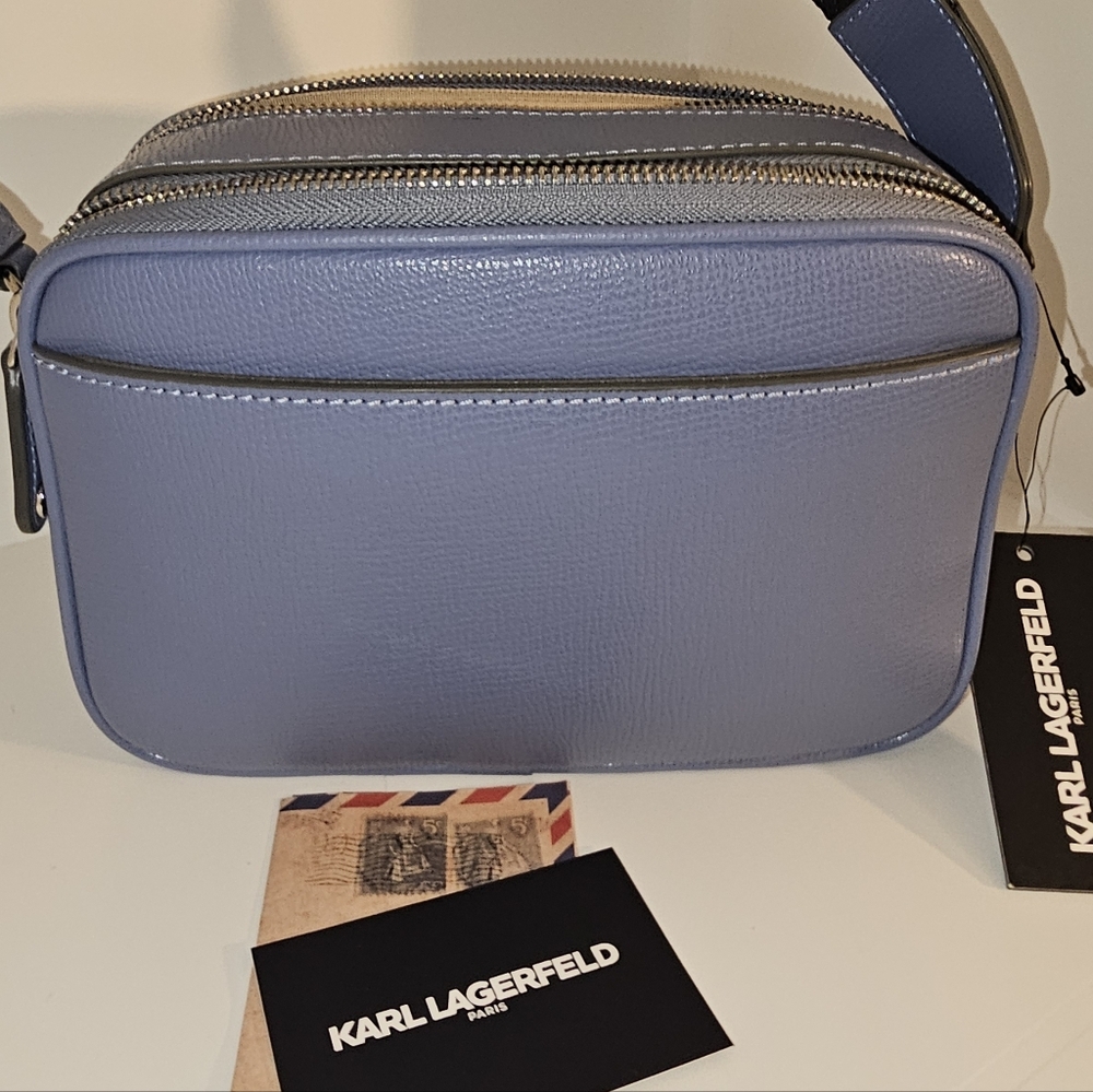 Karl Lagerfeld Paris Blue Maybelle Fog Crossbody Bag Set NWT - Picture 8 of 8